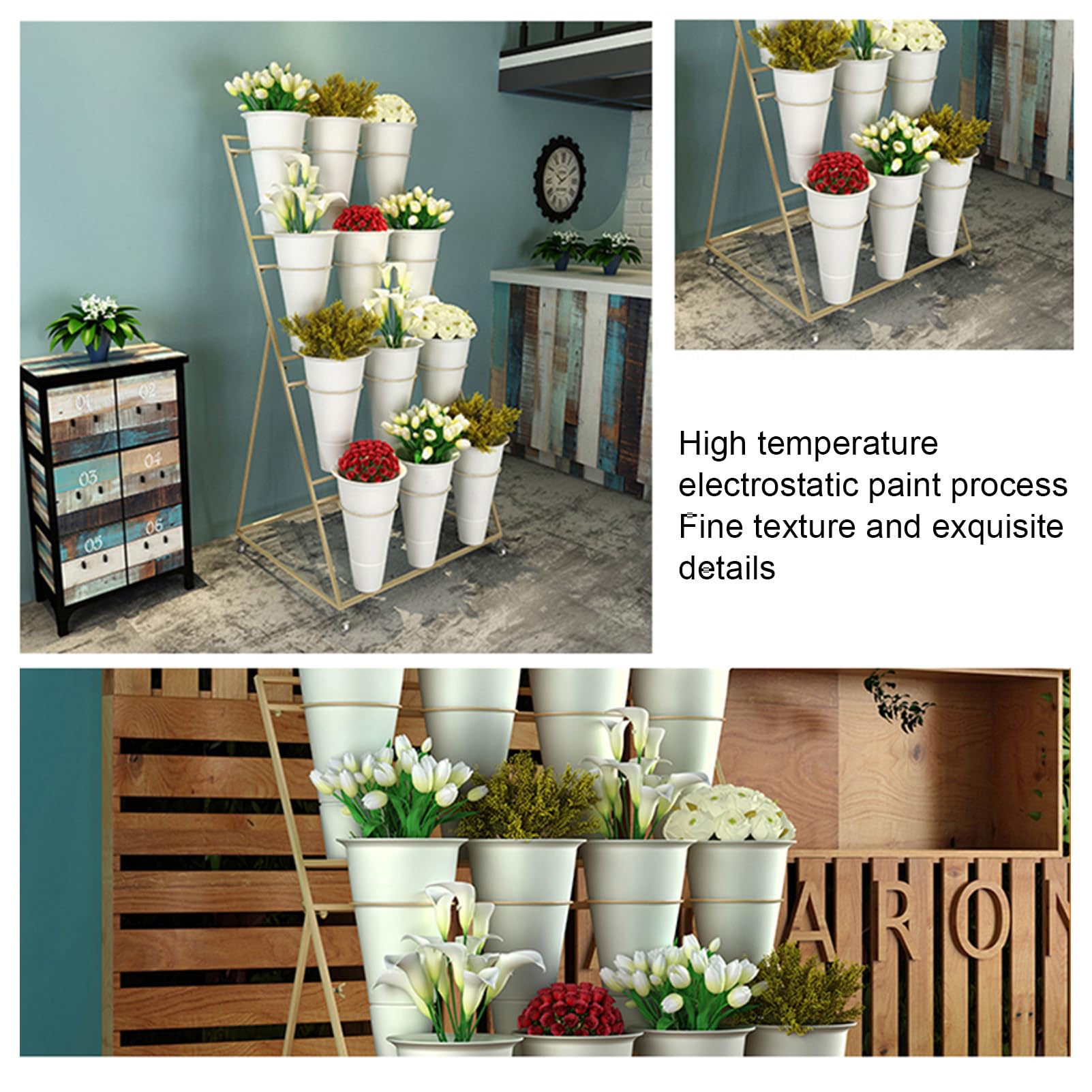 Amazon.co.jp: フラワーディスプレイスタンド、3層高耐久移動